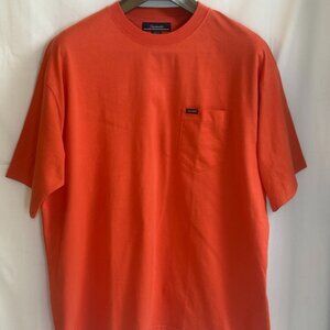Faconnable Men's Crew Neck Single Pocket Short Sleeve T-Shirt - Red Orange - XL